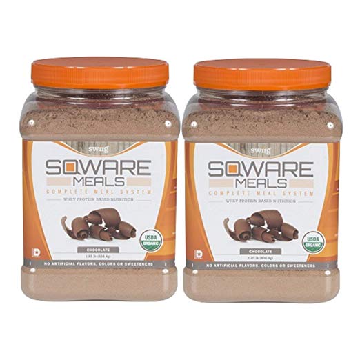 Organic Chocolate SQWARE MEALS - Complete Meal System, Whey Protein Based - swiig