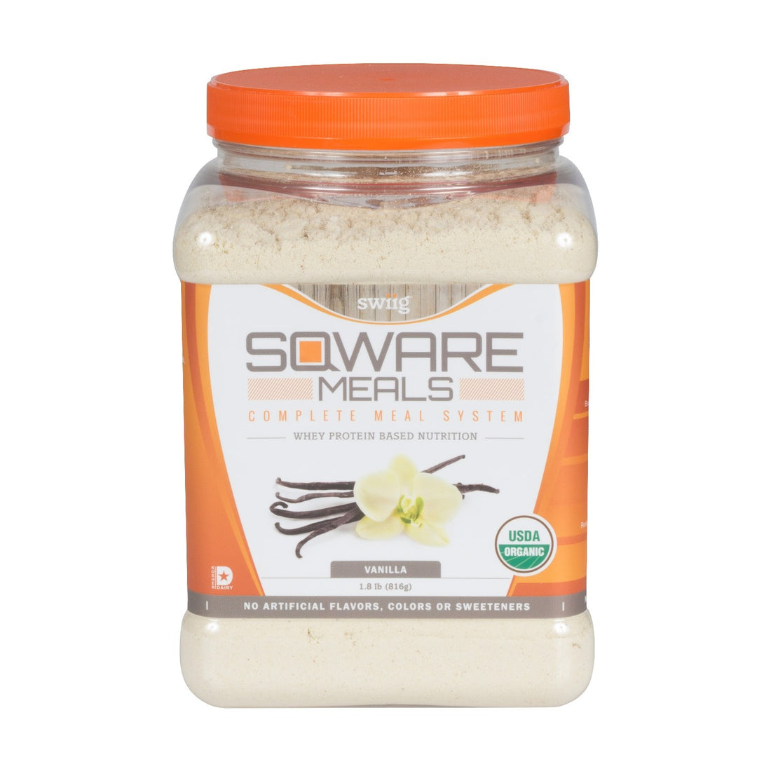 Organic Vanilla SQWARE MEALS - Complete Meal System, Whey Protein Based - swiig