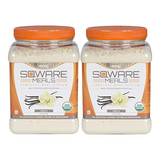 Organic Vanilla SQWARE MEALS - Complete Meal System, Whey Protein Based - swiig